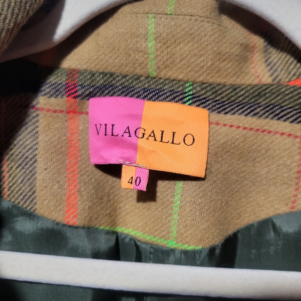 Antrhopologie Vilagallo Multicolor Plaid Coat - Picture 5 of 10